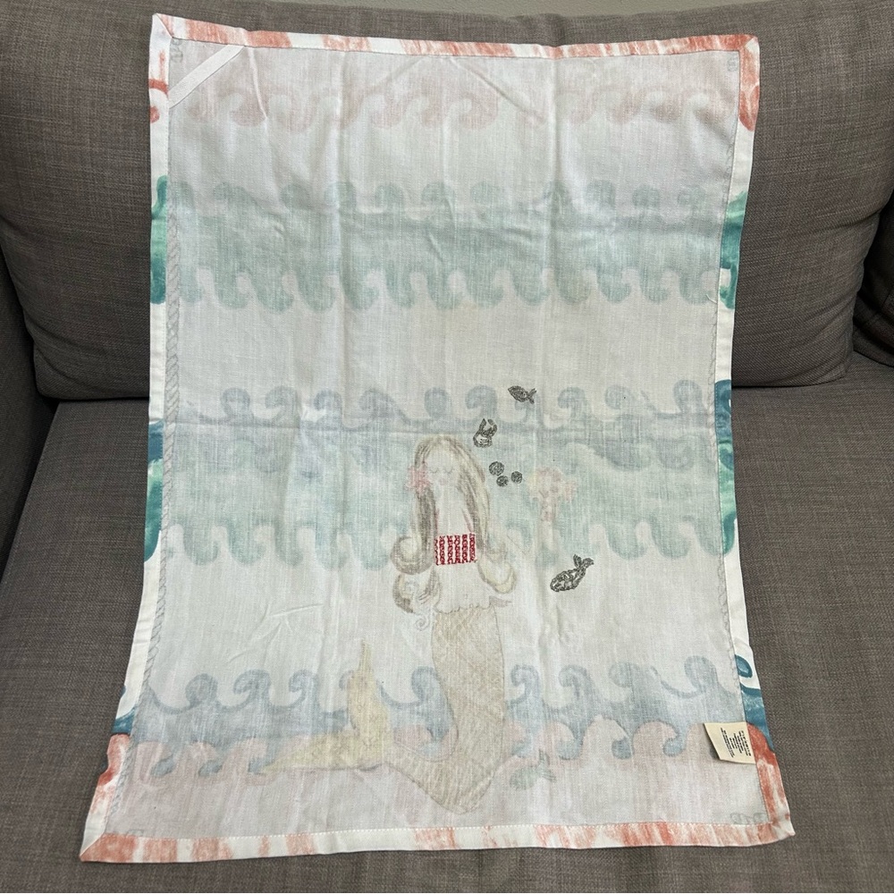 ANTHROPOLOGIE Mermaid Print Kitchen Tea Dish Towel Embroidery #1225258 - Picture 13 of 13